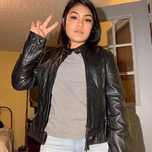 Black Leather Biker Jacket